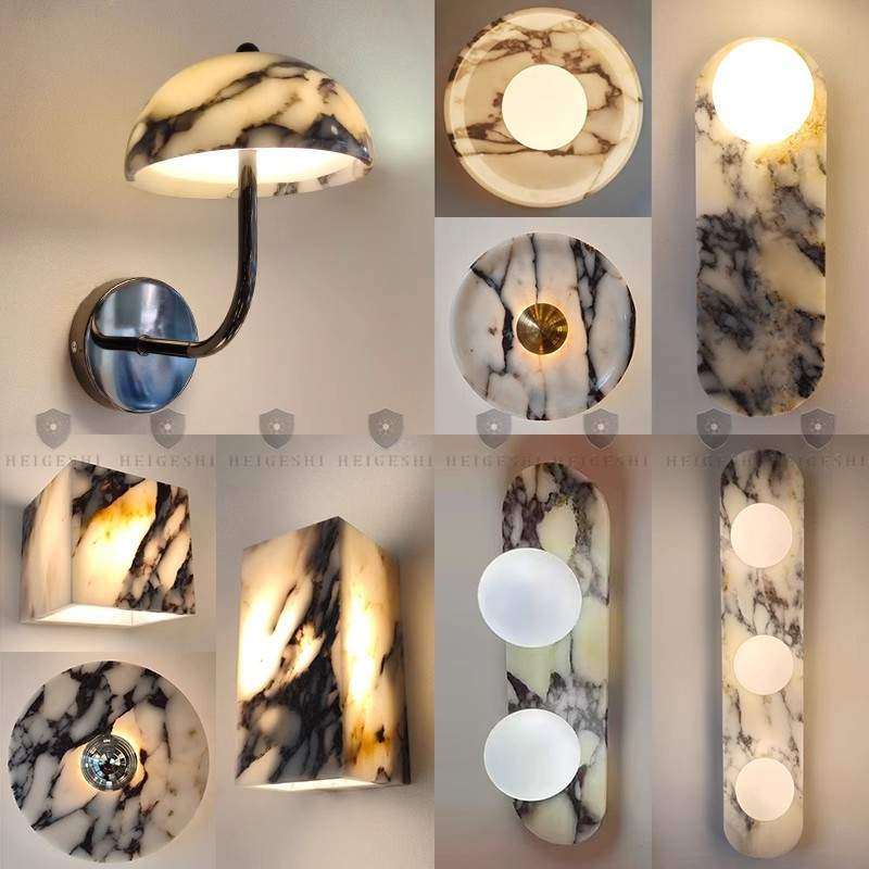 意大利大理石壁灯酒店法式玄关过道卧室床头灯客厅背景墙装饰灯