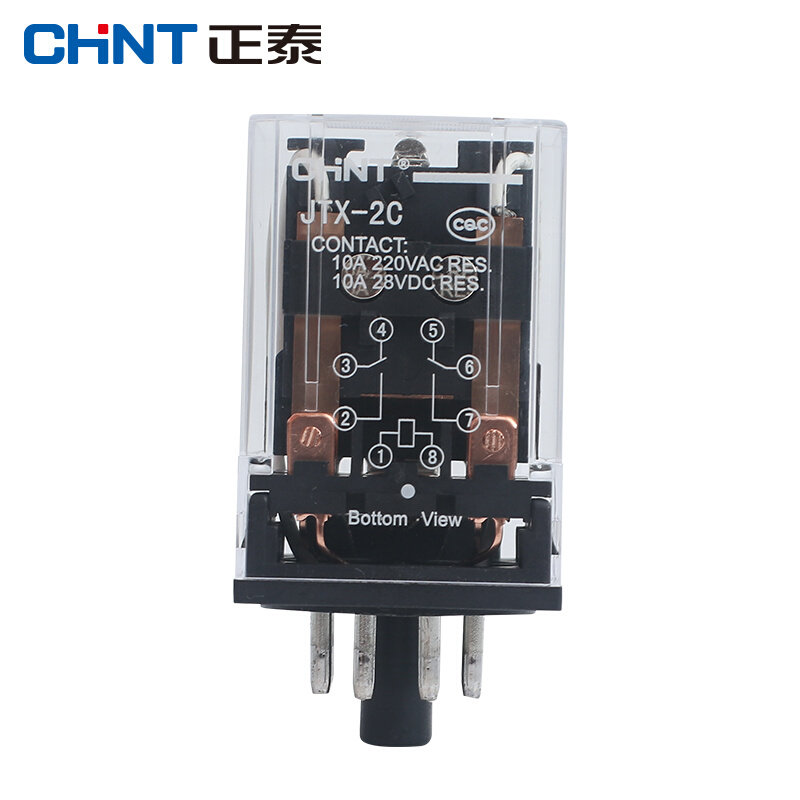 正泰小型电磁继电器220v交流 jtx-2c 220v 24v 12v 8 11脚