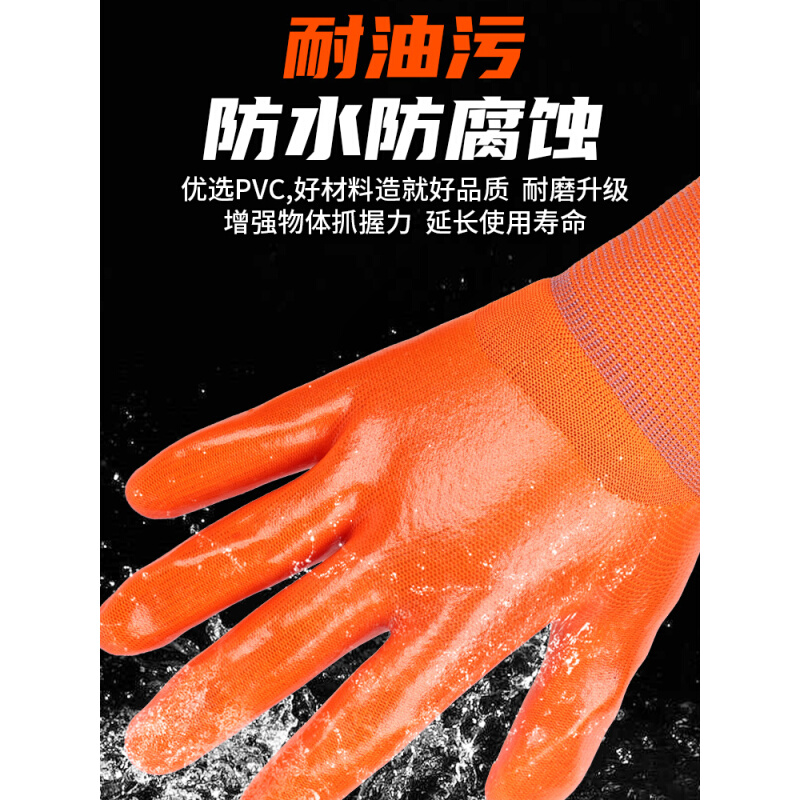 。劳保手套防水耐磨防滑工地加厚防油浸胶PVC橡胶工作满挂干活亿-封面