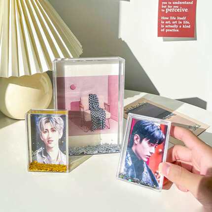 亚克力流沙相框装饰摆件照片DlY装饰纪念画框液体6寸流沙相框