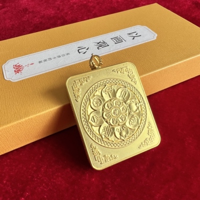 唐卡外壳手绘唐卡吊坠盒西藏尼泊尔青海热贡手工绘制嘎乌盒