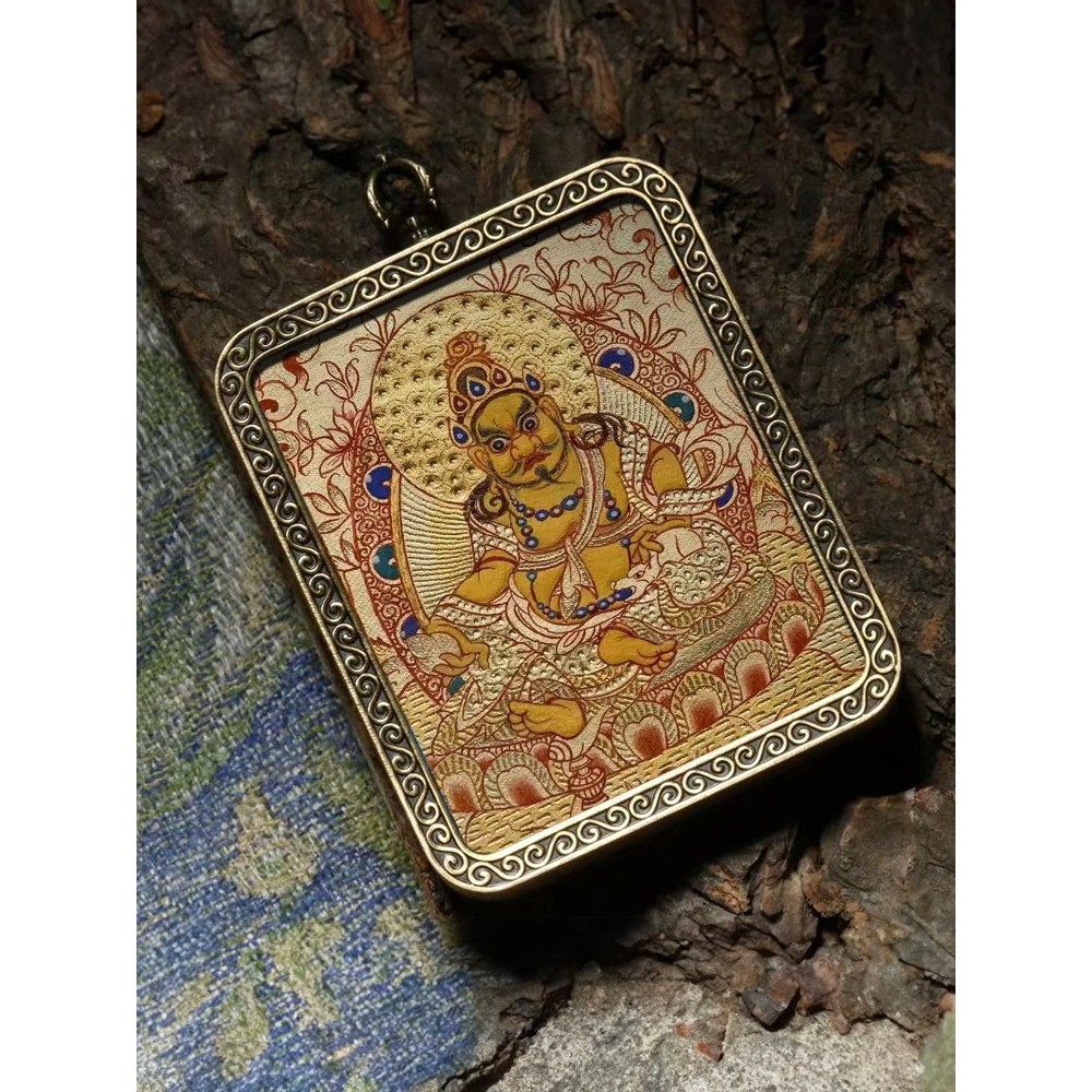 西藏纯手绘唐卡吊坠扎基拉姆