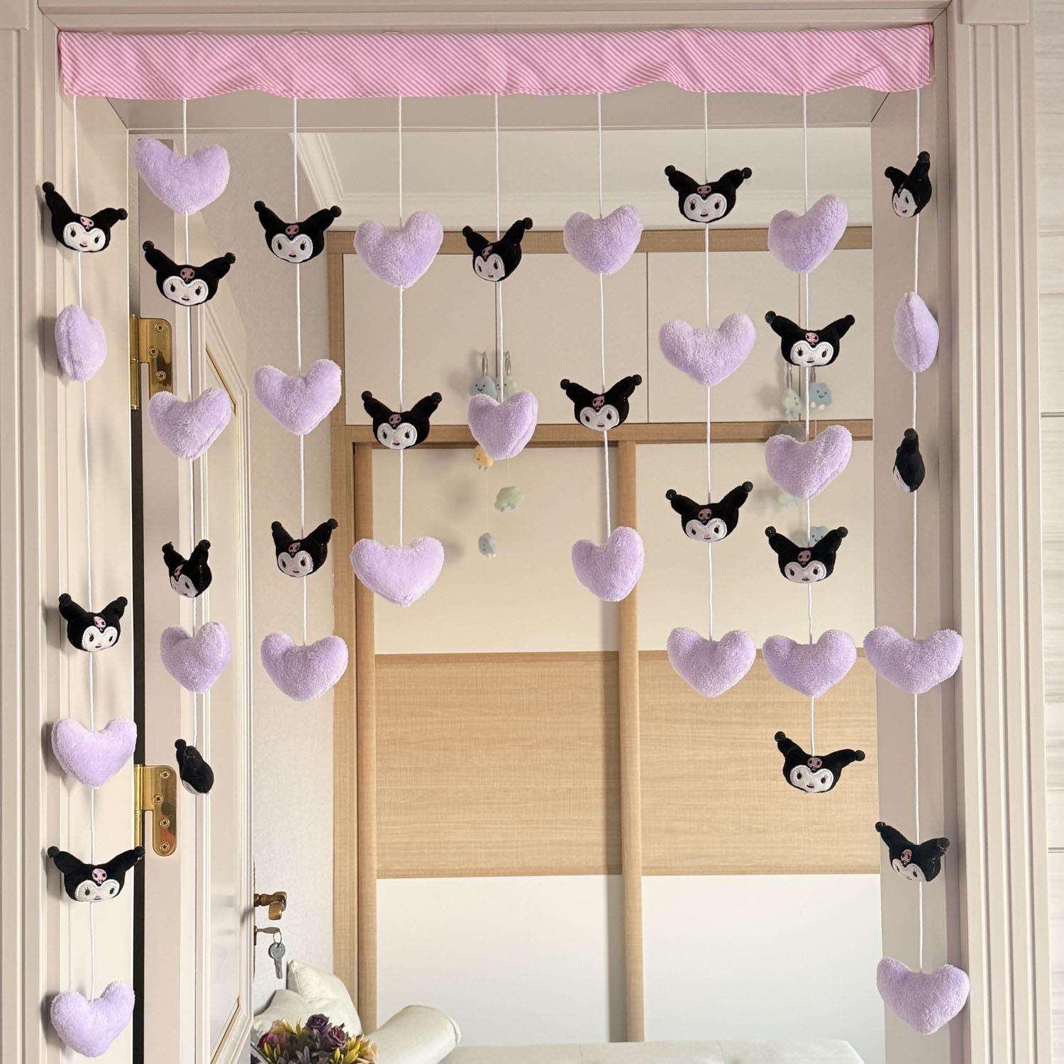 紫心门帘隔断帘客厅房门装饰挂帘配饰少女心卧室女孩挂帘