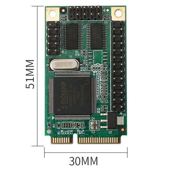 1件 黑色 PCB mini pcie转接卡 pcie转RS232两串一并扩展卡 免接