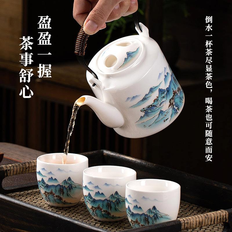 提梁壶陶瓷大容量茶具套装单壶围炉煮茶壶大号中式壶泡茶壶凉水壶