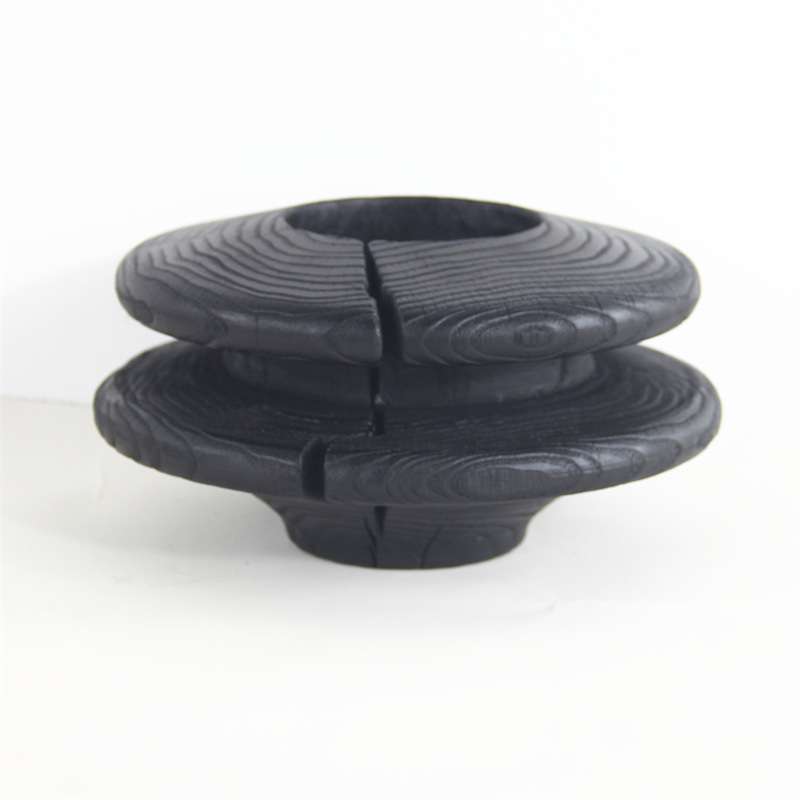 厂家销售手工制作碳化栗木双层黑色花瓶家居别墅两层造型装饰摆件