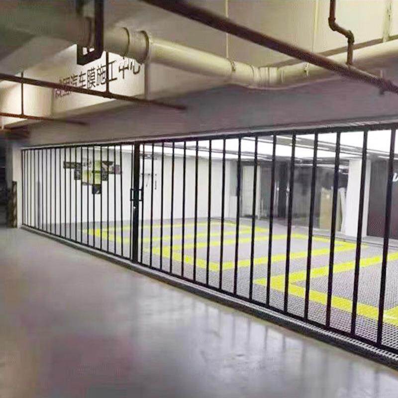 折叠推拉门水晶透明卷闸门商场铝合金边框弧型横向折叠门折叠式