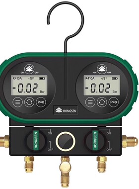 鸿森HS-350A数字冷媒表HS-S60-EW电子温感双表阀加氟表检压测漏