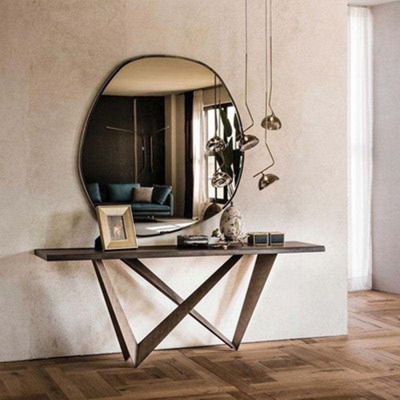北欧创意镜子设计异形镜ins风浴室镜网红不规则挂墙装饰镜好看