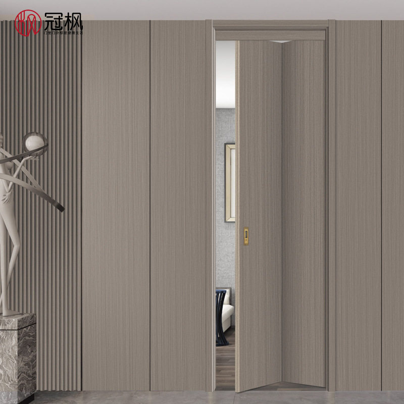 现代简约绿晶实木隔音折叠门