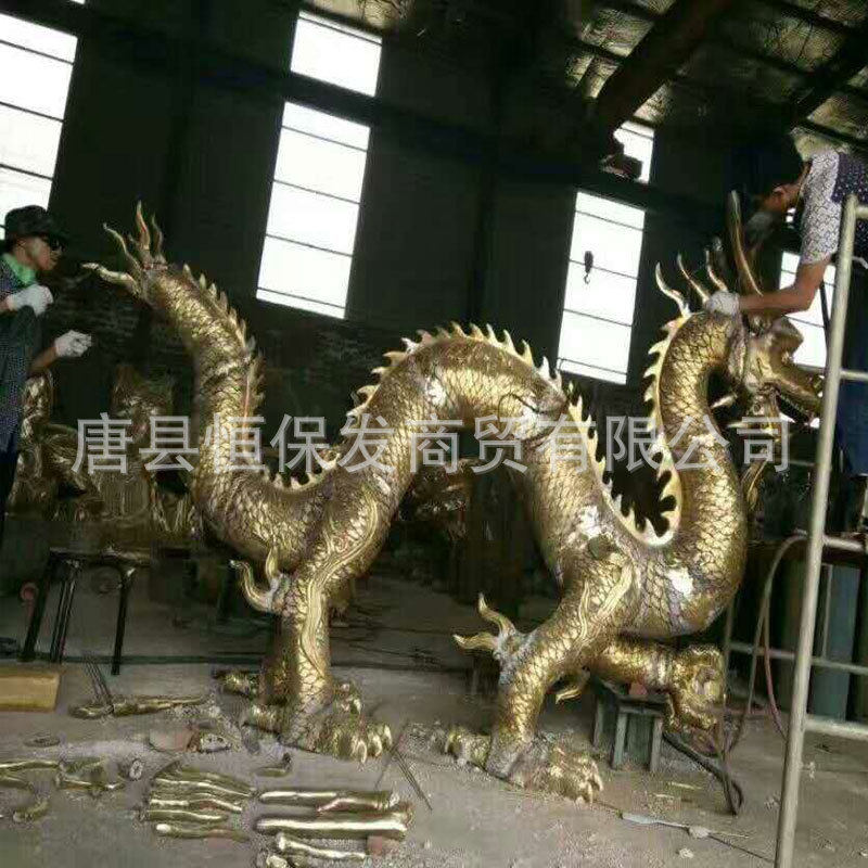 厂家制作动物雕塑广场铜龙摆件户外大型铸铜龙雕塑1 2 3 4米