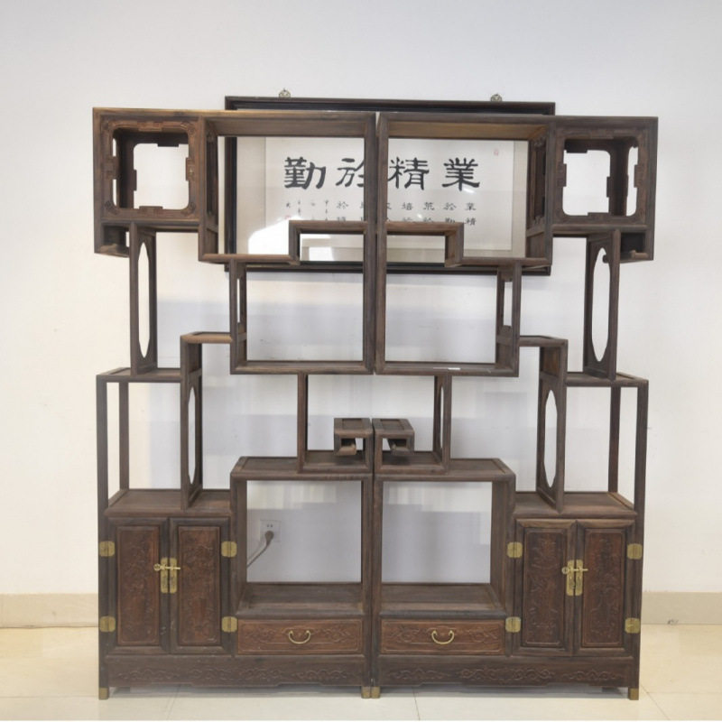 红木交趾黄檀仿古多宝阁博古架