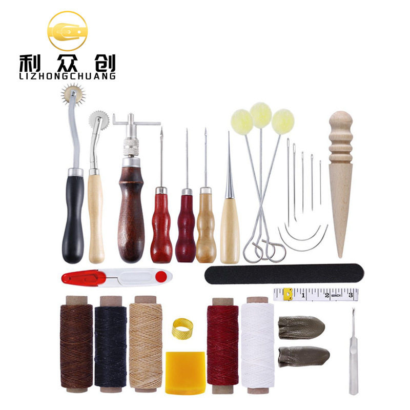 31件套皮革工具套装手艺工艺皮具套餐挖槽器菱斩皮艺组合家多功能
