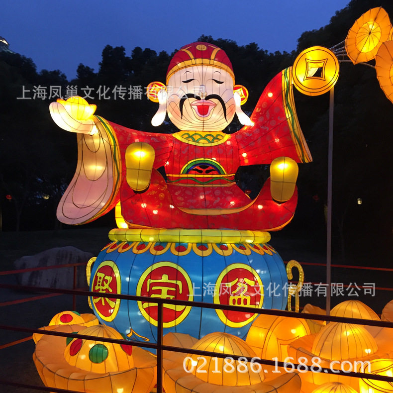 上海人物花灯制作公司民俗彩灯元宵中秋新年春节供应户外LED彩灯