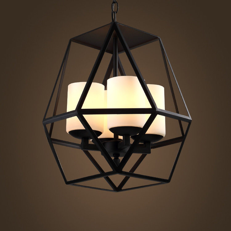 美式铁艺复古吊灯客厅书房卧室工作室个性创意LOFT铁艺云石吊灯