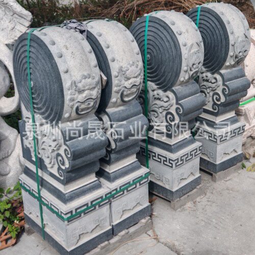抱鼓门墩狮子麒麟图案大理石石雕青石门鼓吉祥如意石雕门墩石墩子