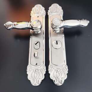 鸿威机械门锁不锈钢防盗门锁家用通用型把手入户门锁面板锁具