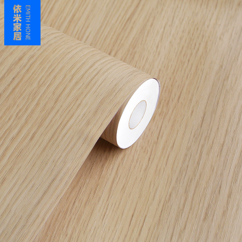 韩版PVC木纹贴纸自粘墙纸壁纸展柜家具翻新加厚带导气槽贴膜30米