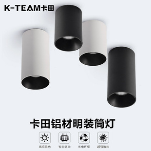 LED射灯商场超市筒射灯12W15W20W客厅餐厅卧室时尚 筒灯 黑白明装