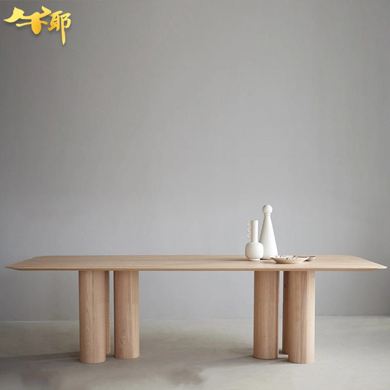 北欧个性造型实木桌子创意咖啡厅餐桌椅复古餐厅餐桌实木家具
