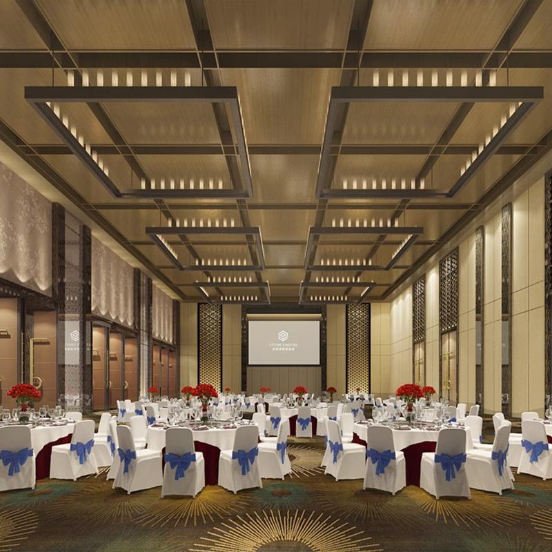 酒店工程灯具新中式酒店长方形吊灯会所大堂宴会厅吸顶大吊灯制造