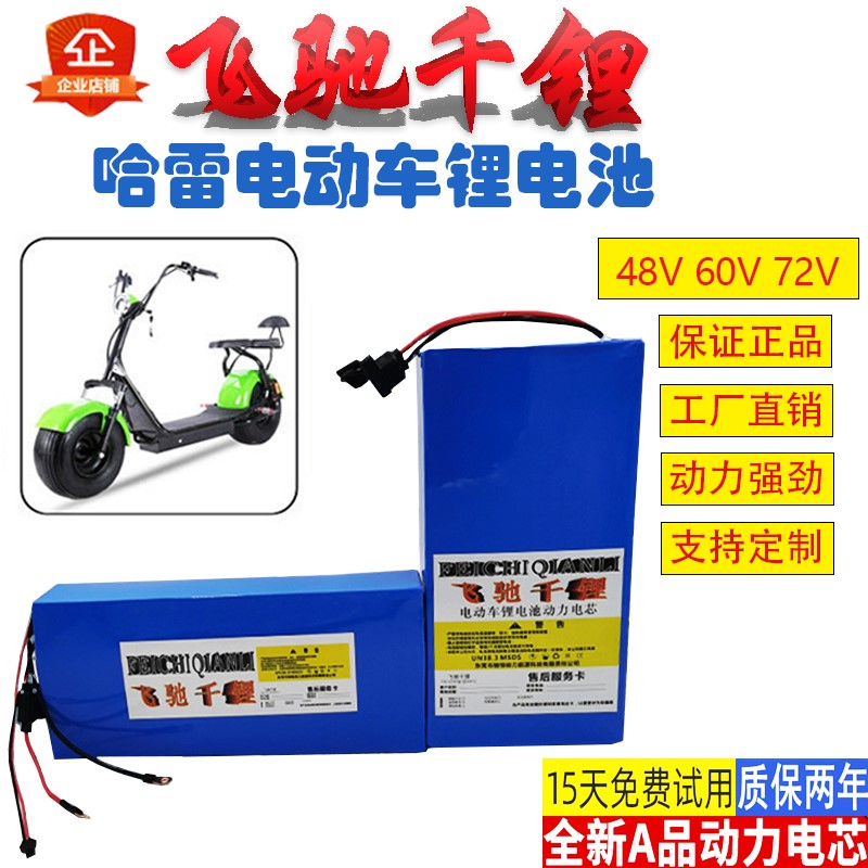 60v20ah哈雷电动车锂电池72伏12Ah电瓶新能48V25TAh大容量尺寸定