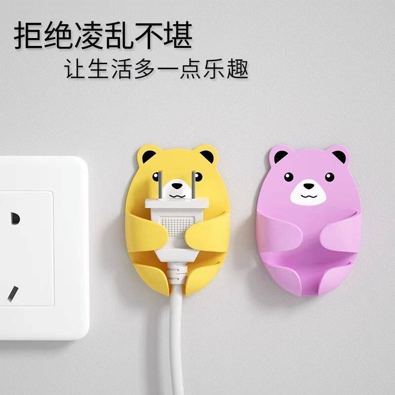 粘胶可爱卡通小熊粘钩宿舍免打孔挂钩多色防漏电塑料挂件5kg承重