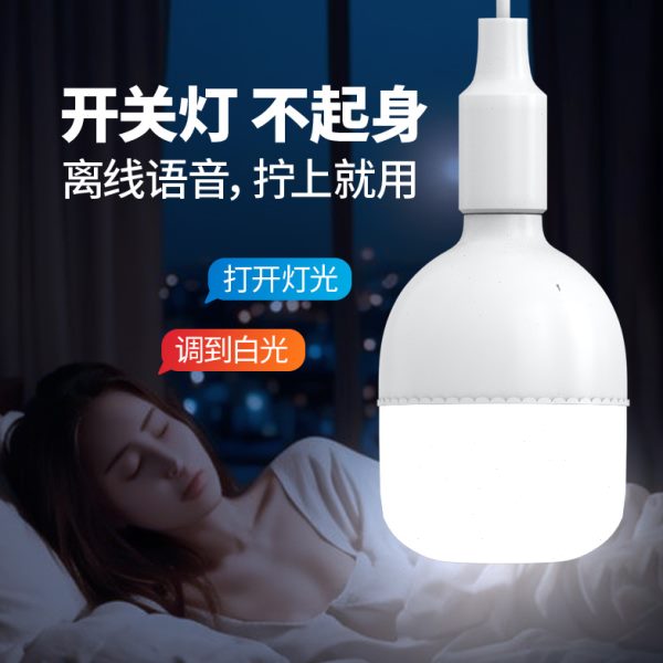 感应灯灯泡led节能灯声控遥控家用e27语音超亮智能灯螺口螺纹灯泡