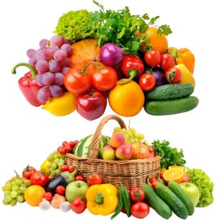 厨房蔬菜水果仿真贴纸厨房冰箱门橱柜瓷砖平面多彩水果蔬菜贴花纸