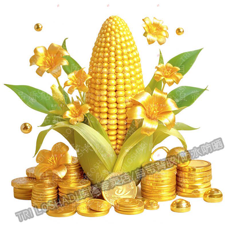 暴富金玉米贴纸岁岁平安蔬菜玉米贴画厨房冰箱瓷砖防水墙上贴花纸
