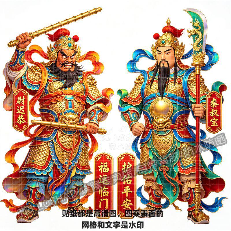 守护神净宅门贴看家护院出入平安春节门神贴纸大门双开门防水门贴
