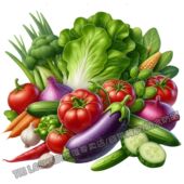 厨房蔬菜贴纸冰箱门瓷砖新鲜水果蔬菜自粘贴画墙上门窗贴画防水画