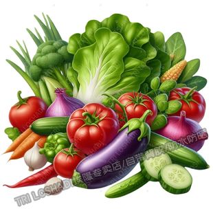 厨房蔬菜贴纸冰箱门瓷砖新鲜水果蔬菜自粘贴画墙上门窗贴画防水画