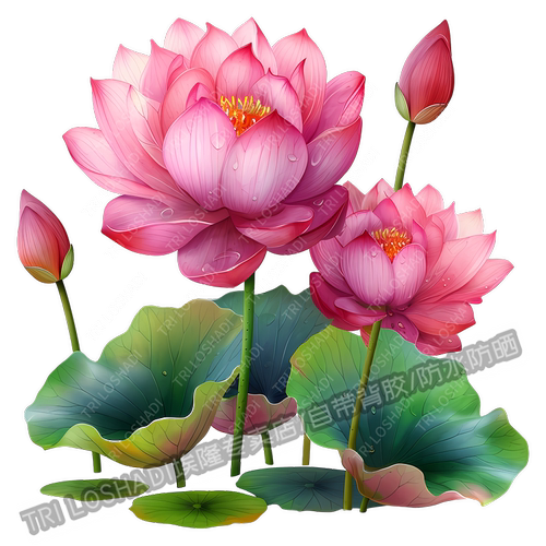 唯美意境荷花贴画客厅沙发背景卧室床头门窗装饰好运莲莲高清壁画