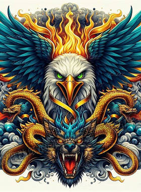 凶猛老鹰骷颅头自粘贴纸电动车汽车贴画遮瑕墙上门窗镇宅贴纸自粘