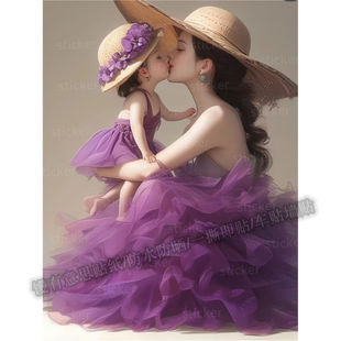 治愈系母女亲子海报贴画墙上门窗装饰贴纸美少女遮丑防水贴纸自粘