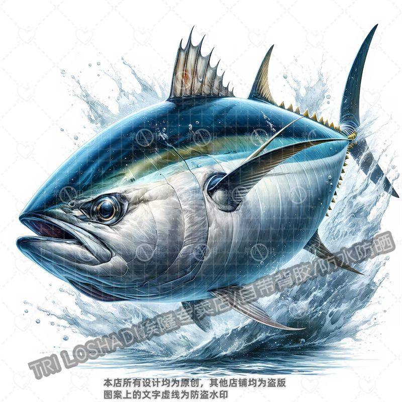 奇幻金枪鱼钓鱼车贴防水遮瑕