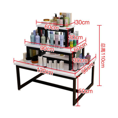 岛中柜化妆品展示柜三层流水台促销展架母婴店鞋店中岛柜鲜花展台