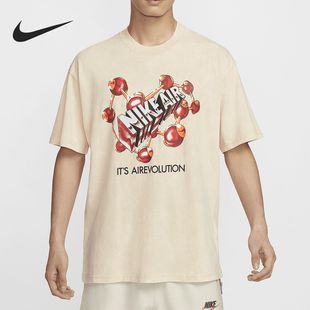 Nike Sportswear系列字母印花图案纯棉圆领套头短袖T恤FZ5400-110
