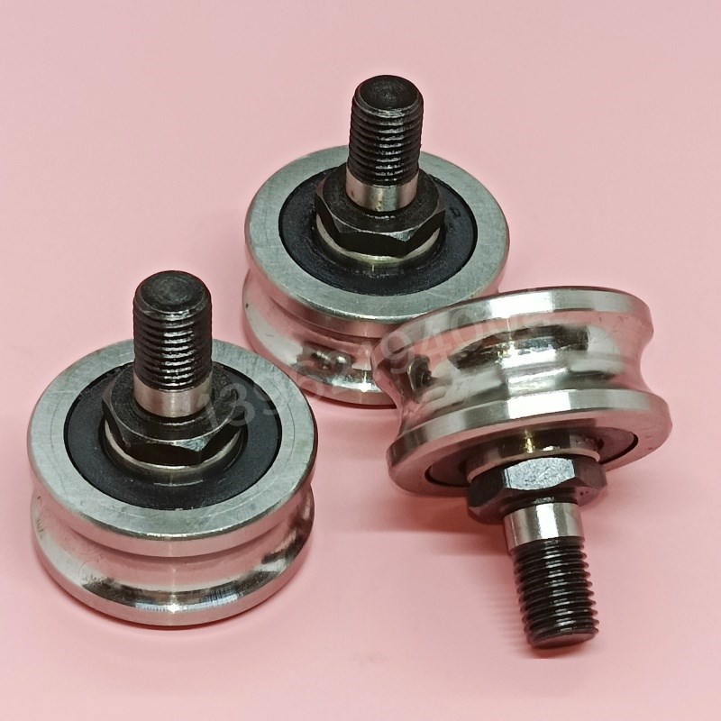 SG25U槽带槽轴承 螺丝一体 U型槽带螺栓滚轮 R4过8轴导轨滑轮轴承