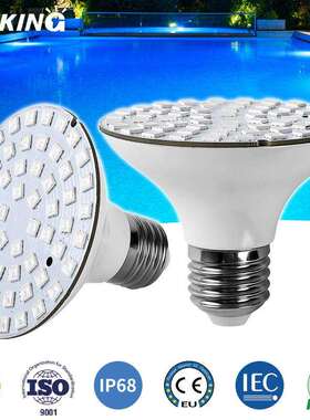 LED泳池灯芯螺丝口E27底座IP68水底灯PAR56水下灯12V替换光源灯泡