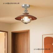 2025法式 中古风复古吸顶灯玻璃铁艺玄关过道走廊门厅阳台吸顶灯