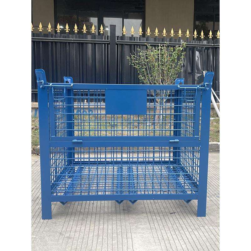 大铁框重型铁板箱周转箱毛坯箱金属仓储笼铁皮屑堆垛箱网格框铁笼