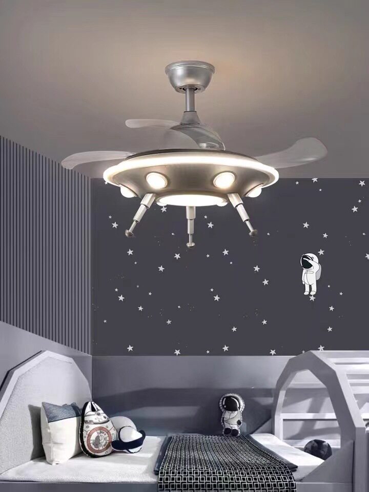 UFO太空飞碟隐形吊扇灯儿童房