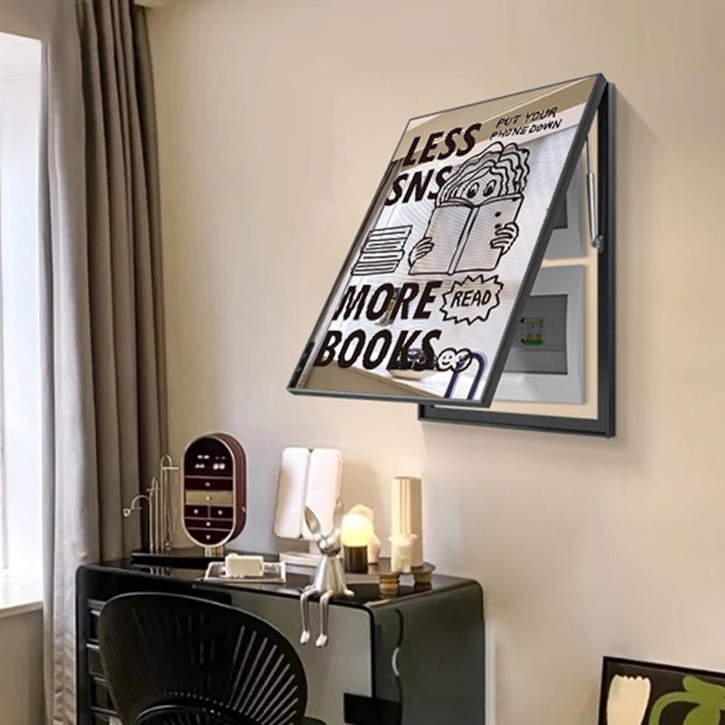 现代简约电表箱装饰画餐厅客厅配电箱镜子画电闸箱遮挡盖板挂画