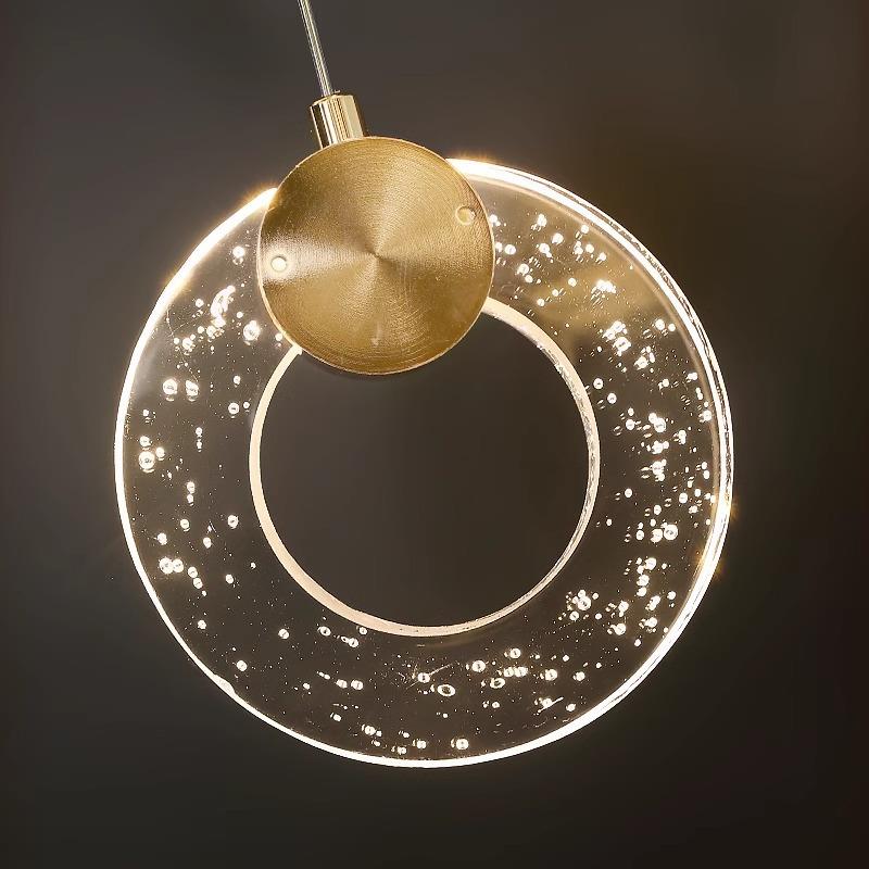 现代轻奢旋转楼梯吊灯长别墅复式楼loft公寓水晶中空客厅挑空灯