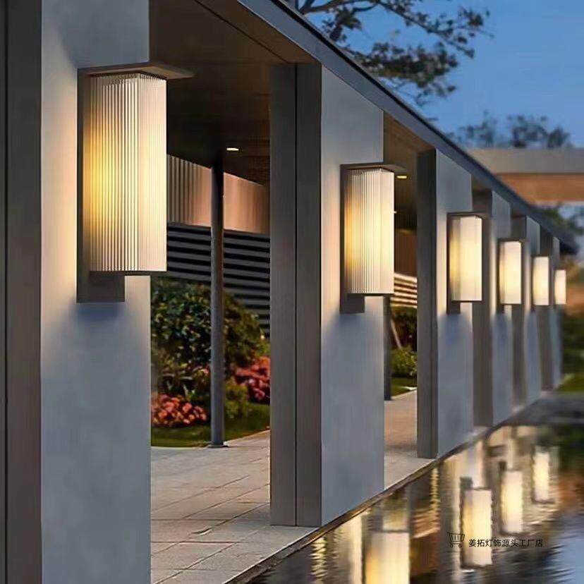太阳能壁灯防水极简轻奢别墅户外壁灯大门柱子灯家用超亮庭院墙灯