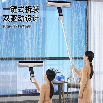 高伸缩杆清洁窗清洁水刮器窗层双面擦外搽家用洗玻璃刮擦玻璃神器