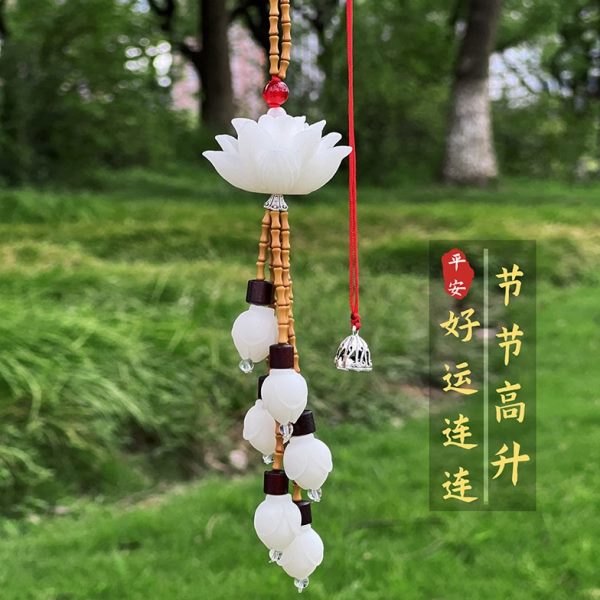 佛车载小挂饰2024汽车士兰花车内平安饰品男女新款挂件桃木玉车挂