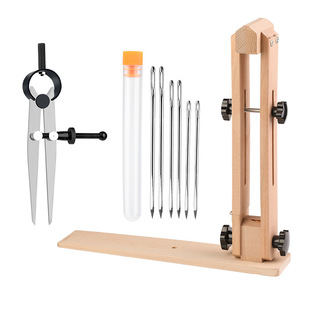 批发手缝木夹三角针间距尺组合缝纫工具套装 缝直线固定可调节木夹